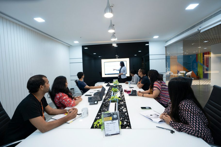 Team attending an in-person training session